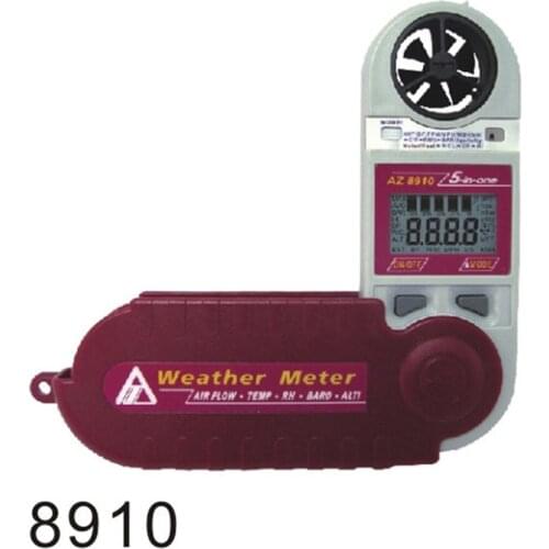 AZ8910 Mini Windspeed Meter Air Flow Pocket Type Atmospheric Pressure Tester Detector Altitude Humidity Anemometer Weather