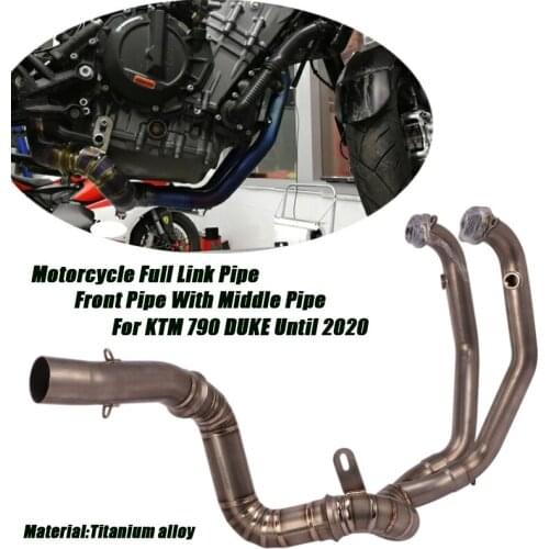 Motorcycle Titanium alloy Full Link Tubes Replace Original Delete Cat Front Middle Conneting Pipe Silp on for KTM 790 Duke