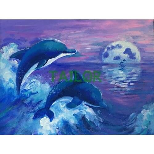 Full square Home Decor Gift Cuadros 5D diamond painting kit set Cross stitch haft diamentowy DIY animal Mosaic art dolphin fish