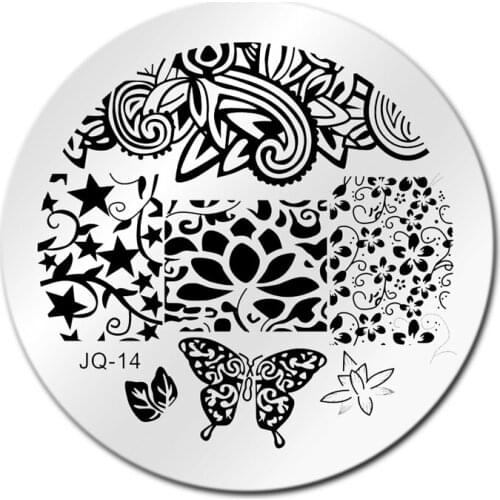 Butterfly Flower Nail Art Stamping Template Image Plate JQ14 Nail Plates Manicure Stencil Set For Nail 3D Steel Stamping