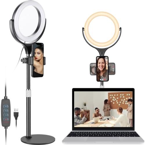 Neewer 8" Selfie Ring Light and Stand,Phone Holder,Desktop Ringlight for Makeup/YouTube Video Photography/Live Streaming