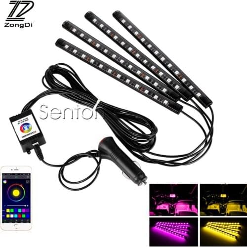 ZD Car Atmosphere Neon Lamp Light For VW Passat B5 B6 Polo Golf 4 5 Chevrolet Cruze Lada Granta RAM For Android ios APP Control