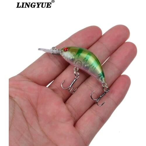 LINGYUE New Arrival 1pcs Fishing Lures 5cm/4g Hard Baits Artificial 5 Colors Available Minnow Wobblers Fishing Tackle 6# Hooks