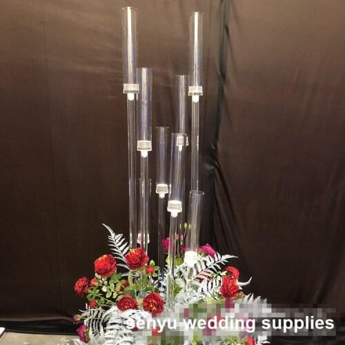 New Products 8 Light Tall Floor Standing Crystal Candelabra For Wedding Decoration senyu148