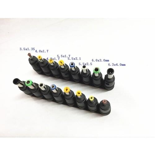 10 set DC Power Socket 5.5x2.1 Male adapter to Female Plug 6.3x4.0 6.0x3.0 5.5x2.5 5.5x2.1 5.5x1.7 4.8x1.7 1.0x1.7 3.5x1.35