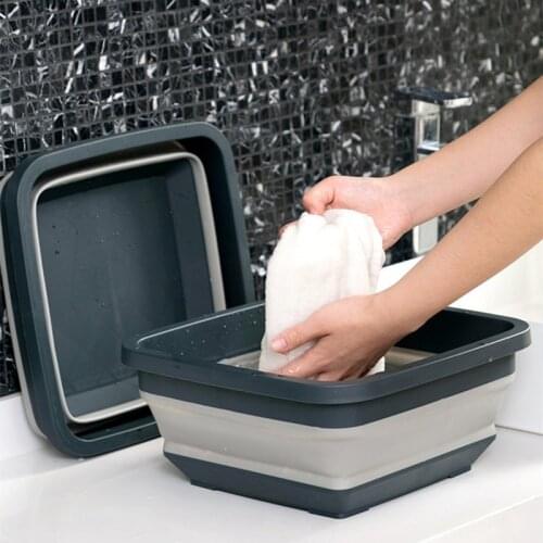 Plastic Folding Wash Basin Travel Folding Laundry Tub Bathroom Kitchen Accessories Portable Folding Basin Fishing Wash Bucket