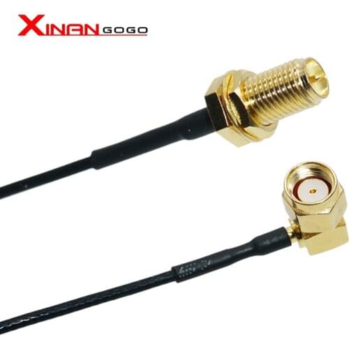 RF coaxial cable 50 Ohm RP-SMA Male Right Angle to RP-SMA Female RF Pigtail cable 174 Cable