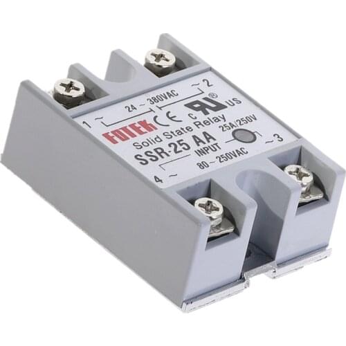 1pcs SSR-25AA 25A Solid State Relay Module 80-250V AC Input 24-380VAC