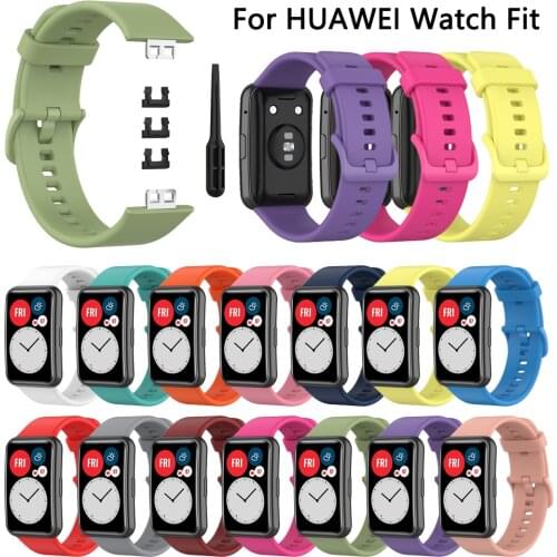 Silicone Watch Strap For HUAWEI Watch Fit Wristbands Accessories Replacement soft Sport Strap For huawei fit Bracelet with tool