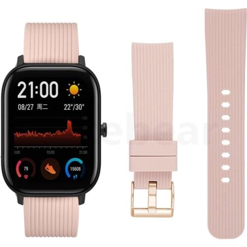 Sport Silicone Watchband Strap for Garmin Venu Sq/Amazfit Bip lite S GTS 2 Haylou LS02 Smart Watch Bracelet Band Replace Correa