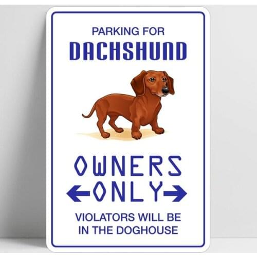 Parking for Dachshund Retro Vintage Tin Sign Bar Pub Home Metal Poster Wall Art Decor Poster 20*30cm