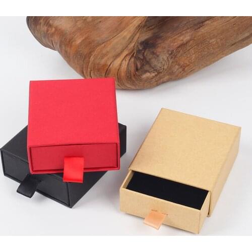 Luxury Elegant 8*7*3cm Jewelry Display Packaging Drawer Box Wedding Gifts Box With Sponge Ribbon LX8103