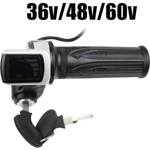 36V 48V 60V Electric Scooter Throttle Grip With Key Lock Power Indicator 158cm Electric Scooter Hand Grip Bike Accessories