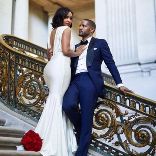 Blue Groom Wedding Tuxedo Mens Suits Prom Party Best Man Blazer Costume Homme Male Outfit 2piece Coat Pants Terno Masculino