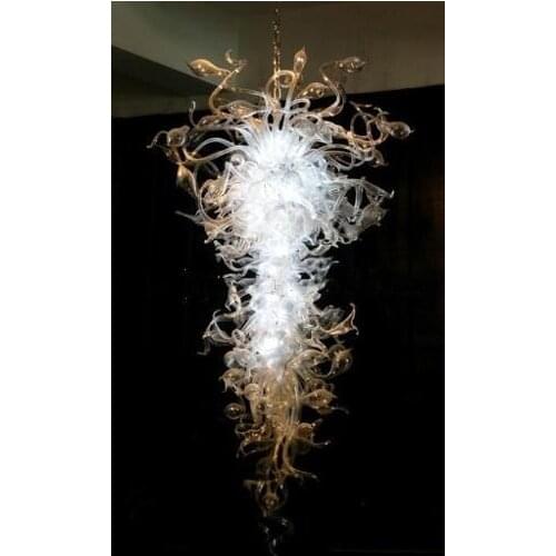 Modern Clear Glass Chandelier Ribbons and Lilies Hand Blown Glass Chandeliers for Decoration