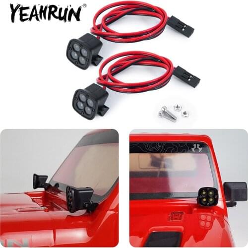 YEAHRUN LED Roof Lights Headlights Round Spotlight for Axial SCX10 II 90046 Traxxas TRX4 TRX6 Redcat Gen8 1/10 RC Crawler Car