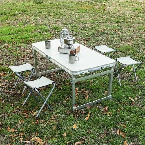 GY Outdoor Folding Tables and Chairs Portable Aluminum Alloy Barbecue Camping Equipment Self-Driving Car Picnic Table