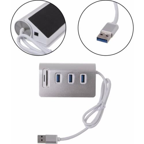 Aluminum Alloy USB 3.0 Hub 3 Port Power Interface TF SD Card Reader For iMac MacBook Air Laptop