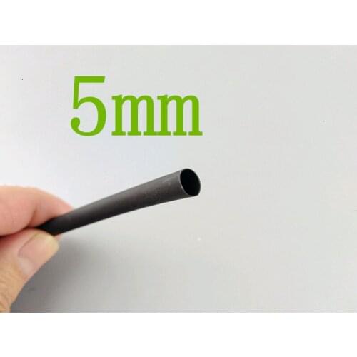 1 Meter/lot 2:1 Black 5mm Diameter Heat Shrink