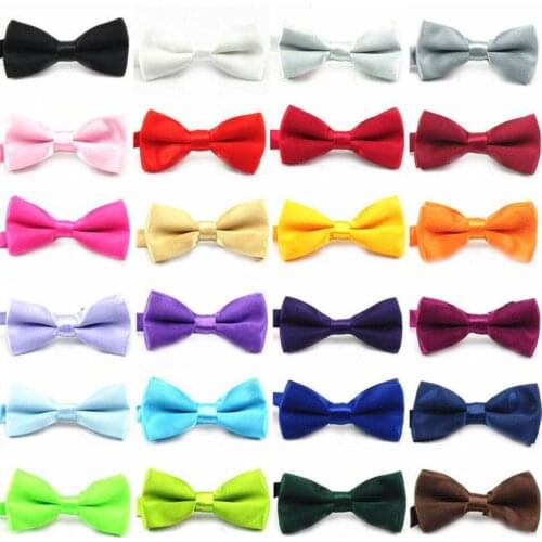 100pcs Children Kids Boys Toddler Infant Solid Bowtie Pre Tied Wedding baby boy bow tie Bow Tie silk tie black and white necktie