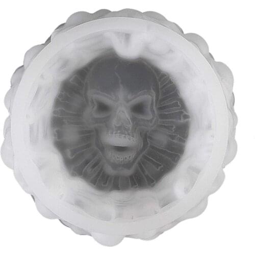 Promotion! Epoxy Resin Ashtray Casting Mold, Round Skull Ashtray Mold, Skull Pattern, Easy to Fall Off, DIY Ashtray Mold
