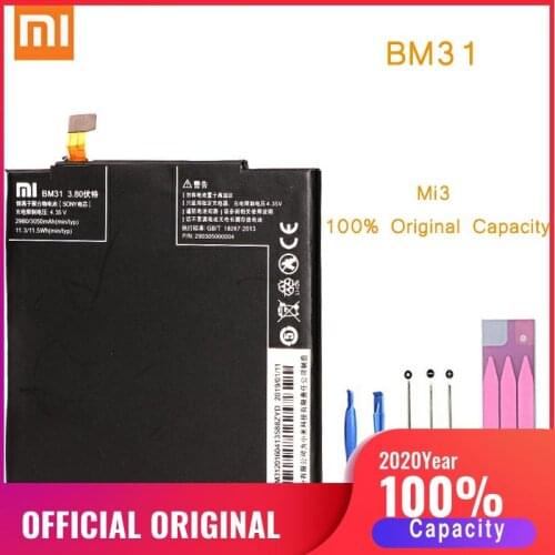 Original Phone Battery for Mi3 Battery Xiaomi Mi 3 BM31 Replacement Batteries Xiomi bateria for xiaomi Mi3
