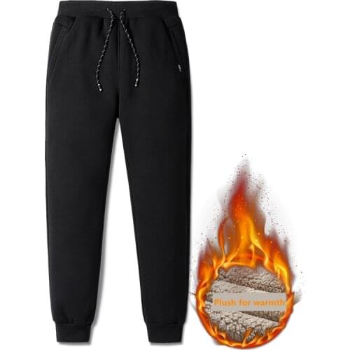 Plus Velvet Thicken loose Elastic waist Trousers Men Winter Pants Winter Pants Men Cashmere Super Warm Casual Thermal Pants