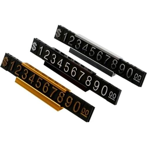 Price Cubes Dollar Euro, adjustable snap number digit stick phone watch jewelry snack food counter display stand sign tags