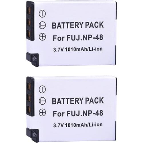 2Pcs 3.7V 1010mAh NP-48 NP48 NP 48 Lithium Ion Battery for Fujifilm NP-48, FNP48, BC-48 Fujifilm XQ1, XQ2 Digital Cameras