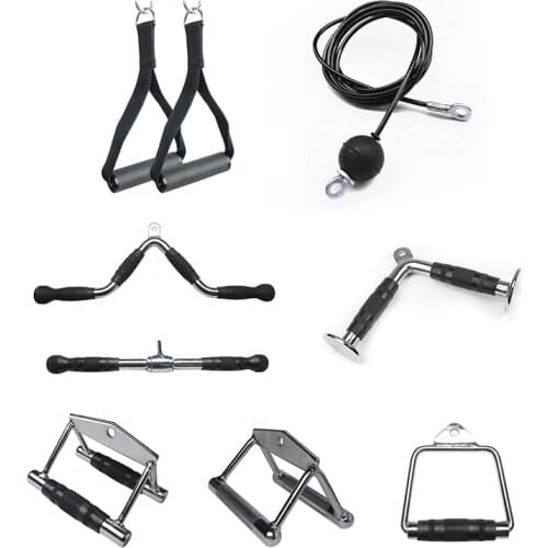 LAT Pull Down Triceps Pull Down Attachment, Cable Machine Accessories Triceps T-Bar Handle Grip Fitness Equipment for Home Gym