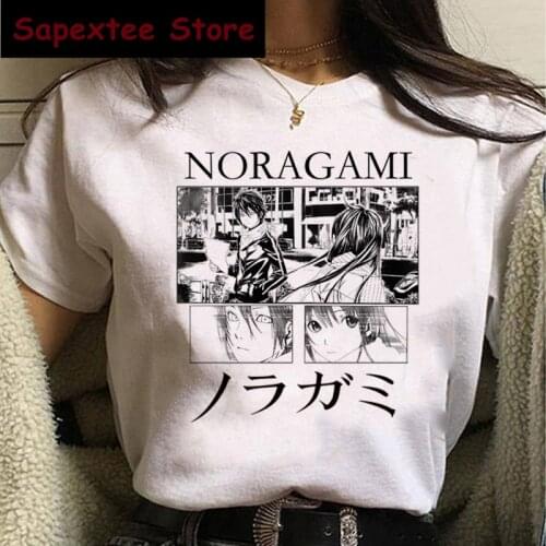 Hot Japanese Anime Noragami T Shirt Women Kawaii Summer Tops Cartoon Yato Graphic Tees Unisex Hip Hop Harajuku T-shirt Female