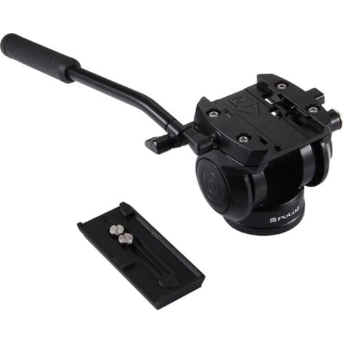 Video Camera Tripod head Hydraulic Damping Fluid Drag Pan Head with Sliding Plate Panoramic Head for Slider Monopod DSLR