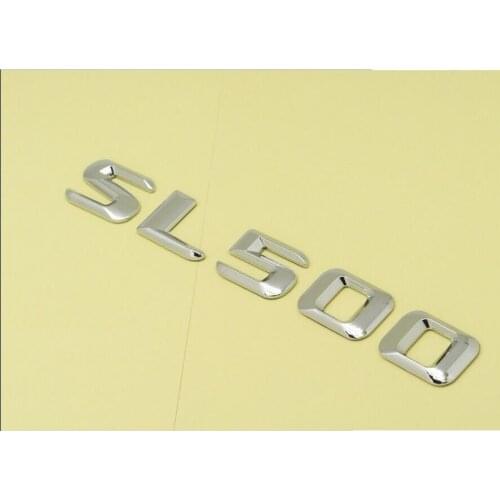 Chrome Number Letters Trunk Emblem Sticker for Mercedes SL Class SL500