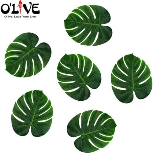 Artificial Leaves Tropical Palm Leaf Simulation Hawaiian Beach Theme Decoration Wedding Jungle BBQ Birthday Party Supplies