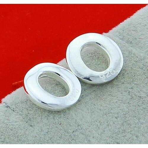 Classic Fashion 925 Sterling Silver Tiny Circle Round Girly Stud Earrings For Women Silver Jewelry Party Gift