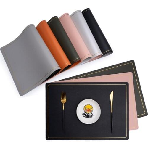 Placemat Table Mat Tableware Pad PVC Leather Waterproof Heat Insulation Non-Slip Placemat Soft Double Sided Washable Bowl Coaste