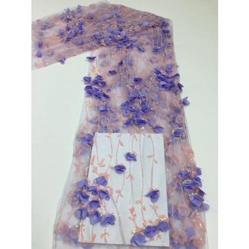 Beautiful Lace Fabric Glitter 3D Applique Sequin Embroidery Tulle Mesh Sewing Dress Skirt Childrens Clothing 5 Yards Wholesale