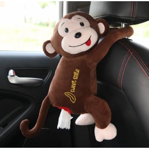 Creative Cartoon Tissue Box Monkey Home Office Car Hanging Paper Napkin Container Cover Holder Paper Box Organization 20MAR16