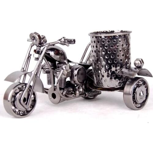Creative Pen-Holder Motorcycle Model Iron Metal Art Home Office Decoration Desk Organization Storage Box Stationery