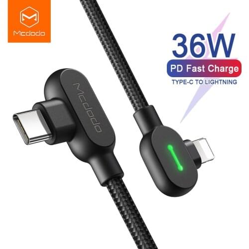 Mcdodo 18W PD Quick Charging Cable for iPhone XS Max XR X 8 Plus iPad Type C To For Lightning Cable USB C Macbook Charger Cable