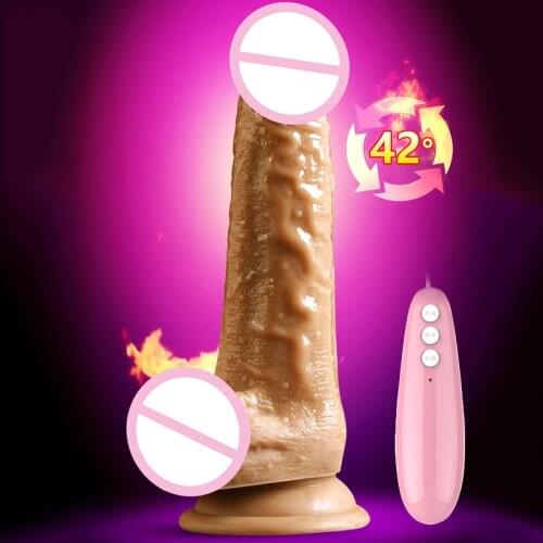 Heiha Soft Dildo Realistic Heating Vibrator Dildos Suction Cup Silicone Artificial Penis Big Dildo for Women Masturbator Sex Toy