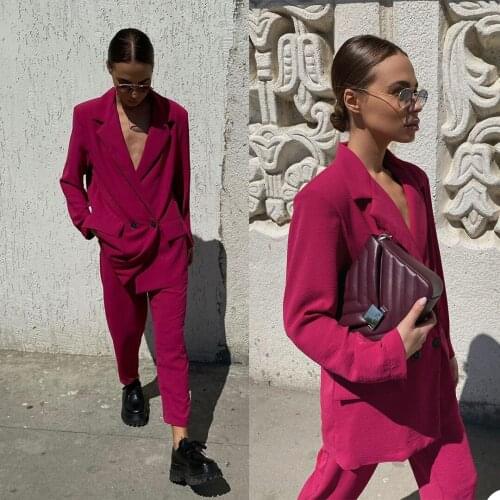 New Women Summer Set Tracksuit Full Sleeve Pocket Blazers Pencil Pants Suit Two Piece Streetwear Office Lady Outfits Uniform