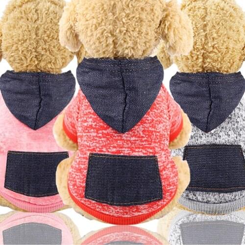 Winter Autumn Cat Dog Clothes Dog Sweater For Small Dog Cat Chihuahua Teddy Orange Red Puppy Dog Outfits With Pocket Design