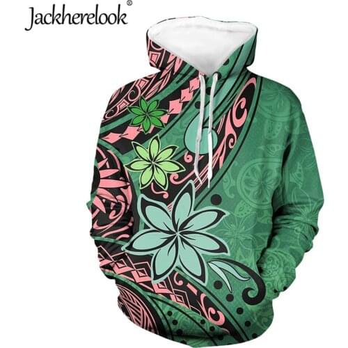 Jackherelook Casual Womens Loose Pullover Hoodies Kanaka Polynesian Tribal Hibiscus Harajuku Streetwear Female Jacket Mujer