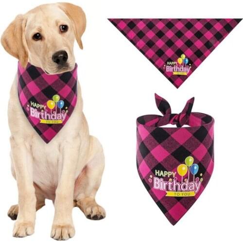 Dog Bandanas Large Pet Scarf Pet Bandana For Dog Cotton Plaid Collar Cat Dog Scarf Birthday Party Large Dog Accessories