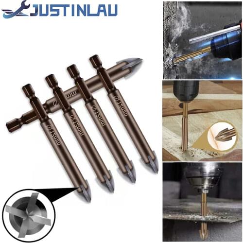 Diameter 3/4/5/6/7/8/10/12mm Glass Drill Bit Alloy Carbide Point with 4 Cutting Edges Tile & Glass Cross Spear Head Drill Bits