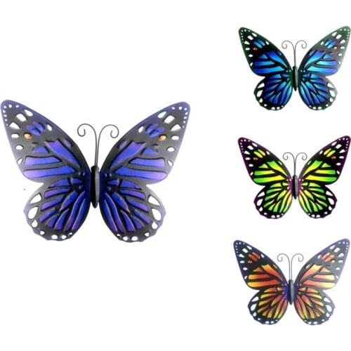 Hollowed-Out Butterfly Mural Wall Decor, Handmade Wrought Iron Metal Butterfly Mural for Home Garden Decor