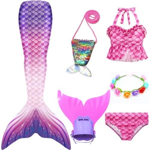 NEW Swimming Mermaid Tail Bikini for Beach Lovely Mermaid Costume Cosplay Mermaid Princess Party Girls Dresses add Monofin