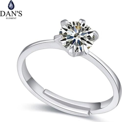 DANS Real Austrian Crystals Brand AAA Zirconia Micro Inlays Fashion Ring for women New Sale Hot Round 116124