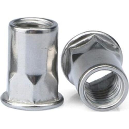 10Pcs M3 M4 M5 M6 M8 Stainless Steel Rivnut Flat Head Half Hex Body Rivet Nut Insert Nutsert